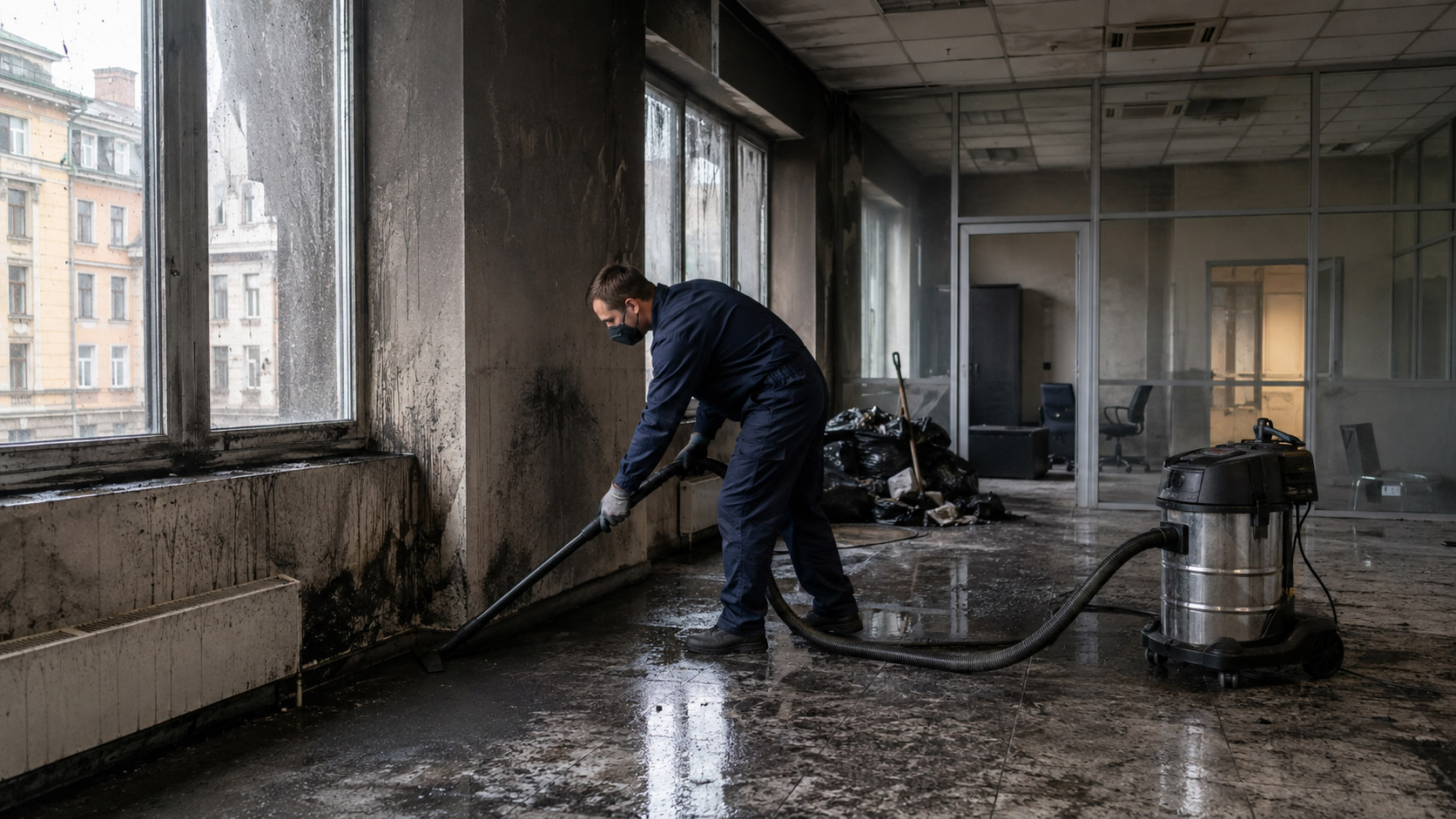 Уборка помещений после пожара